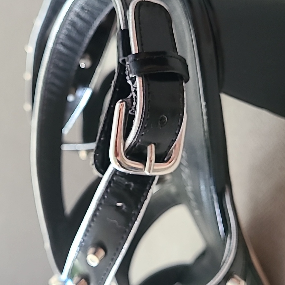 Stuart Weitzman Patent Studded Sandals - Size 9 - Picture 10 of 12